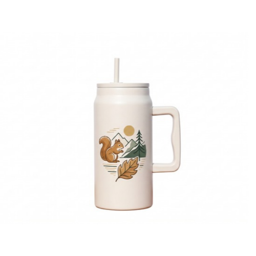 50 oz reusable stainless steel insulated travel tumbler with handle and straw lid